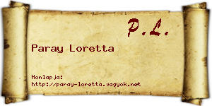 Paray Loretta névjegykártya